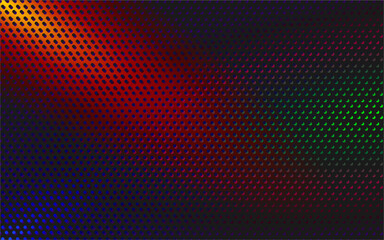 Abstract red and blue and green dynamic dotted texture ,Dark red blue background with copy space. Modern futuristic simple dots pattern.