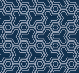 Japanese Hexagon Net  Vector Seamless Pattern