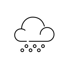Hail icon. Solid precipitation coming from cloud. Pixel perfect, editable stroke design