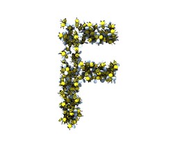 Obraz premium Bee Theemed Font - Letter F