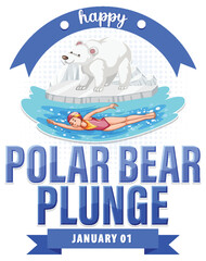 Polar Bear Plunge Day Banner Design