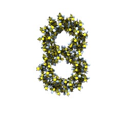 Bee Theemed Font - Number 8