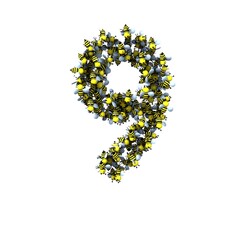 Bee Theemed Font - Number 9