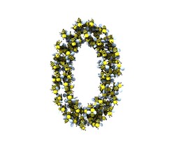 Bee Theemed Font - Number 0