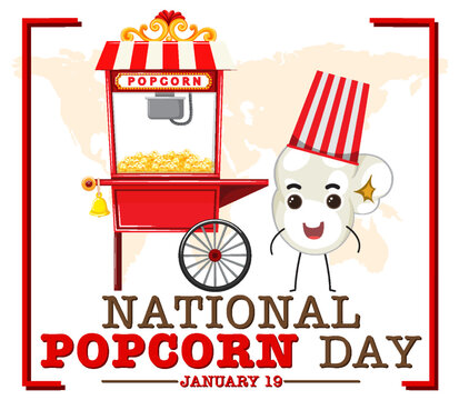 National Popcorn Day Logo Banner