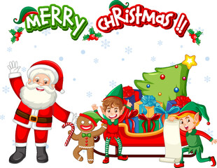 Cute Christmas characters icon isolated