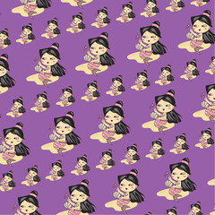 Beautiful mermaid design. Mermaids. Seamless pattern. Wallpaper, wrapping paper, home decor and fashion fabrics. Vector backgrounds. 