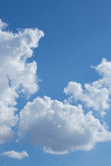 Clouds in the blue sky. Summer blue sky cloud gradient light white background. Beauty clear cloudy in sunshine calm bright winter air background. Gloomy vivid cyan landscape in environment day.