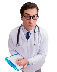 Male doctor isolated on the white background