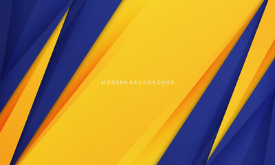 Illustration vector graphic of abstract background blue and yellow overlap layers modern