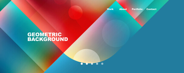 Abstract background - squares and lines composition created with lights and shadows. Technology or business digital template