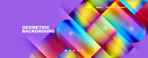 Abstract background - squares and lines composition created with lights and shadows. Technology or business digital template