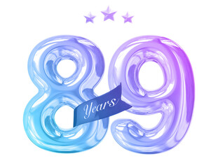 89 years anniversary numbers gradient with generative AI