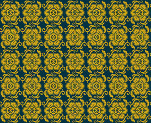 アジア調パターン13（金x青緑）