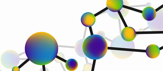 Line points connections geometric abstract background