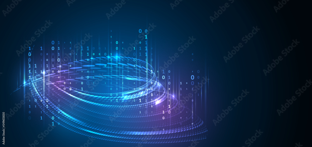 Poster Sorting a large amount of data on a dark background. Big data visualization. Futuristic network or business analytics. Structuring the flow of information. Data analytics concept.