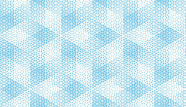 Abstract geometric pattern. Seamless vector background. White and blue halftone. Graphic modern pattern. Simple lattice graphic design