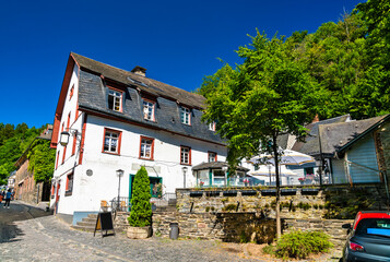 Fototapeta na wymiar Traditional architecture of Monschau in North Rhine-Westphalia, Germany