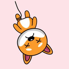 Vector illustration of cute shiba dog animal premium