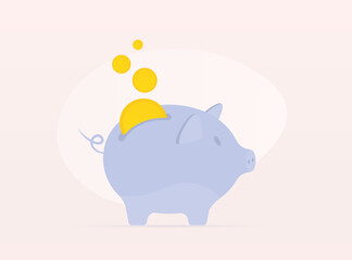 Piggy bank vector icon concept. Money saving, economy, investment and accumulation of money illustration. Piggy cartoon with slot for coins