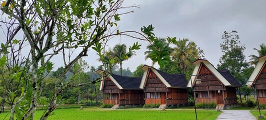 Fototapeta na wymiar Natural scenery in the tourist area of Tana Toraja, Indonesia