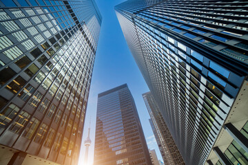Scenic Toronto financial district skyline and modern architecture skyline