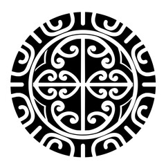 Polynesian circle tattoo design.  Aboriginal samoan. Vector illustration.