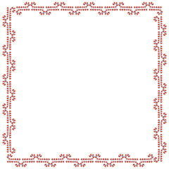 Vector background, frame, border from red candy cane. Bright edging, decoration on theme sweet New Year and Christmas. For greeting cards, invitations, xmas design