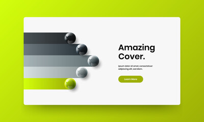 Bright horizontal cover vector design layout. Vivid realistic balls site illustration.