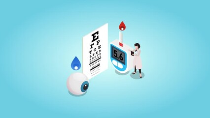 Female doctor examining a diabetic eye of patient