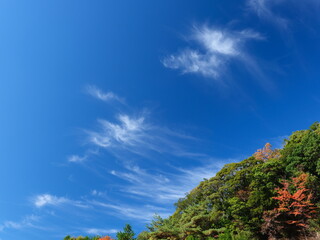 Obraz premium 青空と山と雲