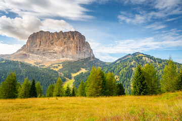 Sunrise at Sassolungo, Langkofel Mountain, Dolomites, Trentino Alto Adige, Italy