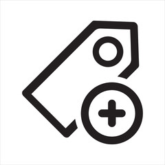 Tag add icon. Vector and glyph