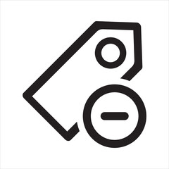 Remove tag icon. Vector and glyph
