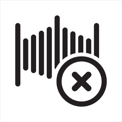 Voice denied icon. Vector and glyph