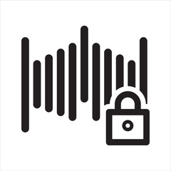 Assistant voice lock icon. Vector and glyph