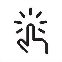 Hand click icon, cursor pointer icon. Hand cursor icon. Vector and glyph