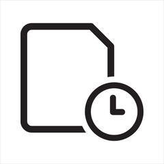 Document history, Time schedule icon. Document timer icon. Vector and glyph