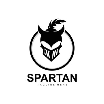 Spartan Logo, War Helmet Suit Vector, Barbarian Armor Icon, Viking, Gym Fit Design, Fitness