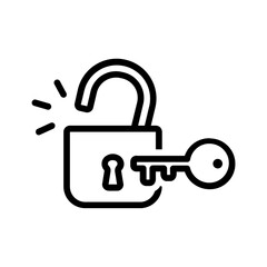 Black line icon for Unlock
