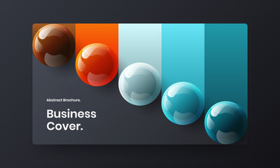 Trendy poster vector design concept. Multicolored 3D spheres company cover illustration.