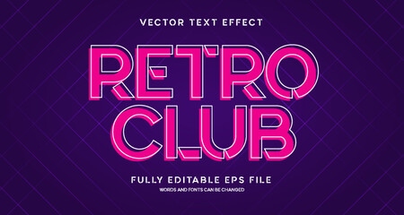 Editable Text Effect Modern retro Style