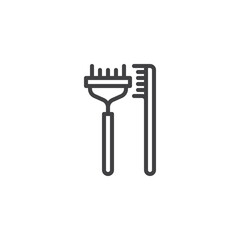 Eyelash comb line icon