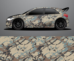 Rally car decal graphic wrap vector, abstract background