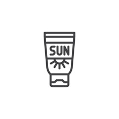 Tanning lotion line icon