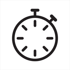 Alarm clock icon. Stopwatch icon. Vector and glyph