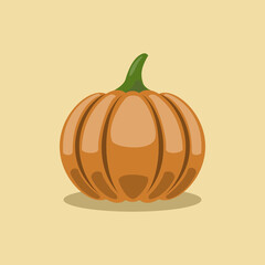vector illustration of pumpkin fruit flat cartoon style on isolated background