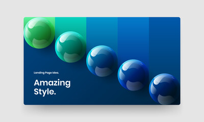 Premium company brochure vector design illustration. Fresh 3D spheres catalog cover template.