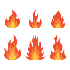 fire illustration set vector design