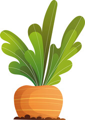 carrot growing in earth illustration
